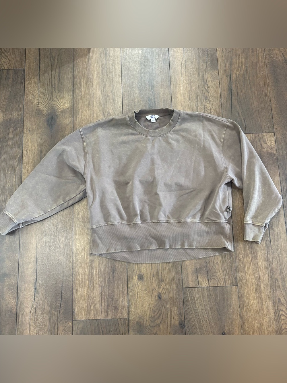JoyLab Brown Crewneck Pullover Sweatshirt, Size Large